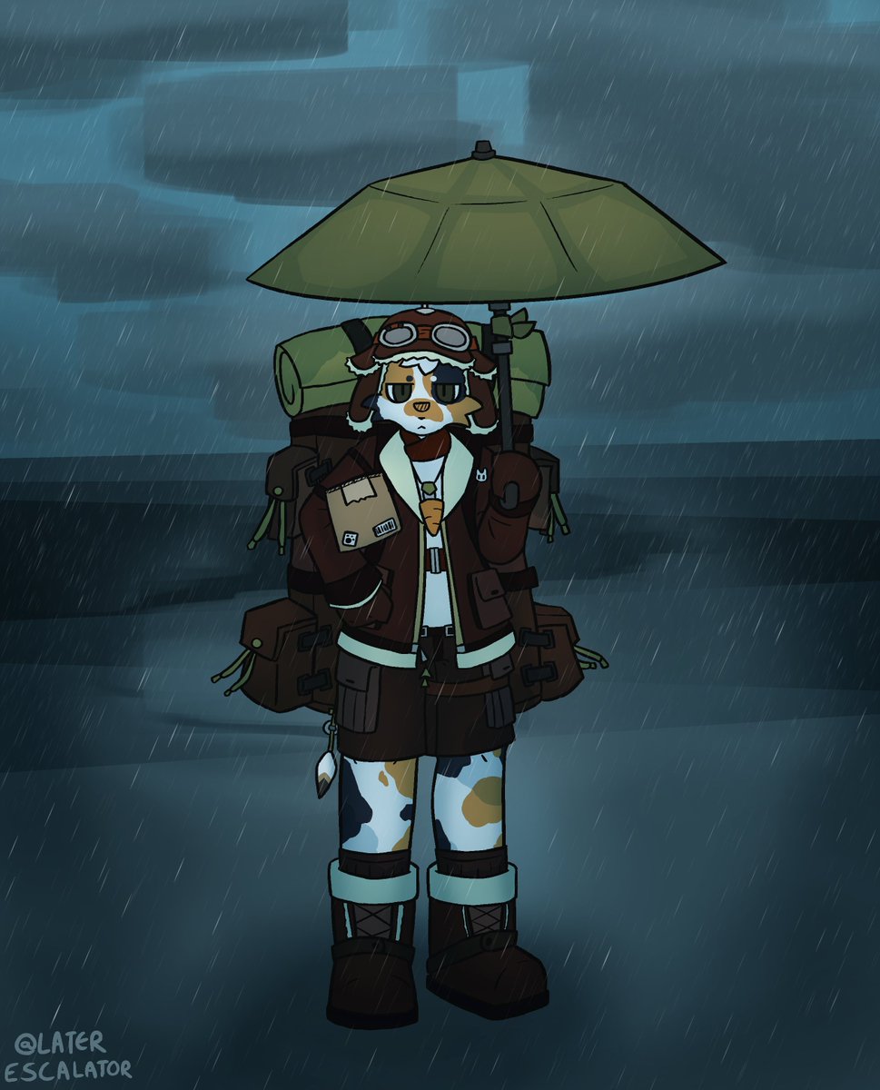 Later_Escalator's tweet photo. artfight attack for Tarabahhhh !!!!   

Rainy Day Delivery https://t.co/d897yd3KgM