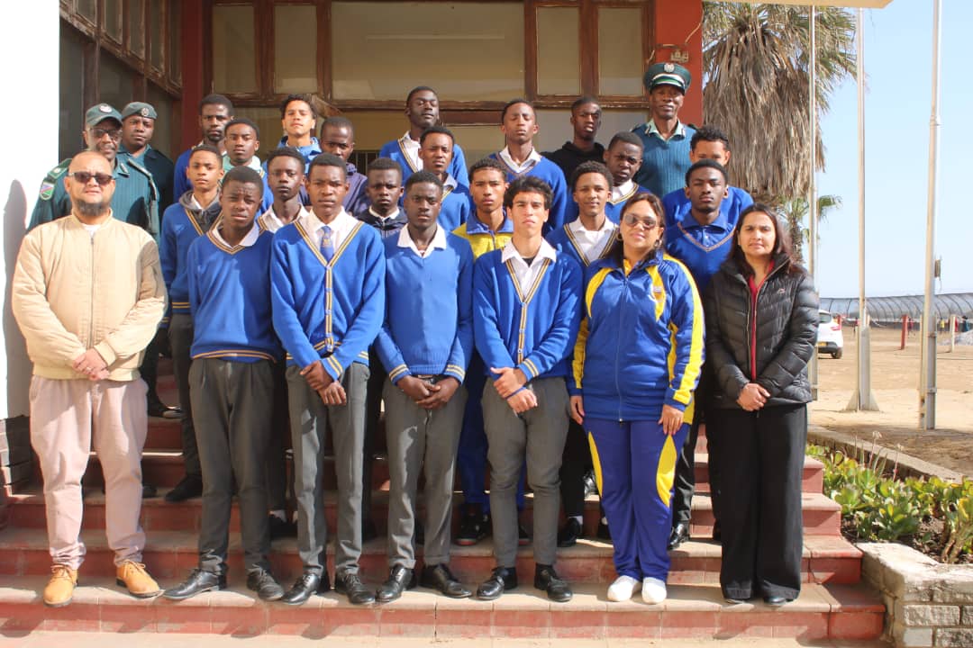 NcsNamibia's tweet photo. On Friday, 20 De Duine Secondary School learners visited the Walvis Bay Correctional Facility with CODAC Director Mrs. Sini Thomas and 2 teachers.

Through tours and conversations with inmates, youth learned the power of smart choices and staying crime-free. https://t.co/SdR84gOOKl