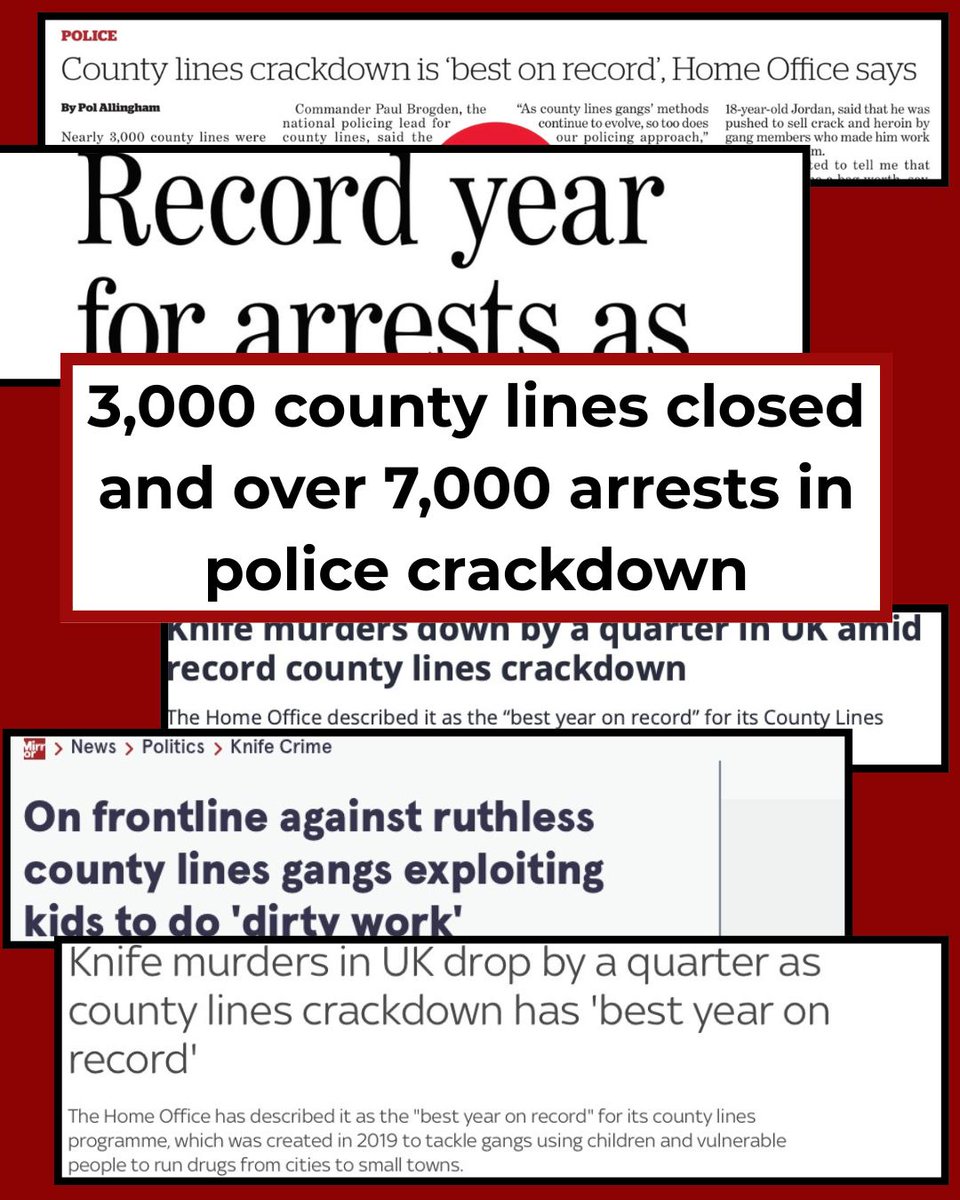 LabourSJ's tweet photo. This government is shutting down county lines, bringing more gang leaders to justice and taking more deadly weapons off our streets than ever before. 

Nearly 3,000 county lines programmes were closed in the 2025-26 program with over 7,000 arrested. https://t.co/mtvsj5LlJ8