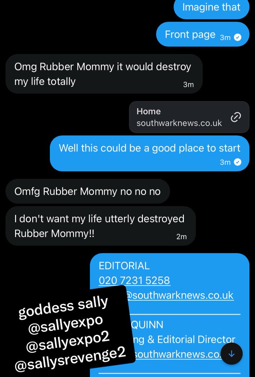 sallysRevenge2's tweet photo. Long story short..my sissy works for the government…

And wears diapers at home……..I could contact the southwark editorial team just like that…..Im sure they would love a story like that
Imagine being exposed in the local paper😈

Findom femdom blackmail ruin exposed exposure https://t.co/SsUM7JWOcE