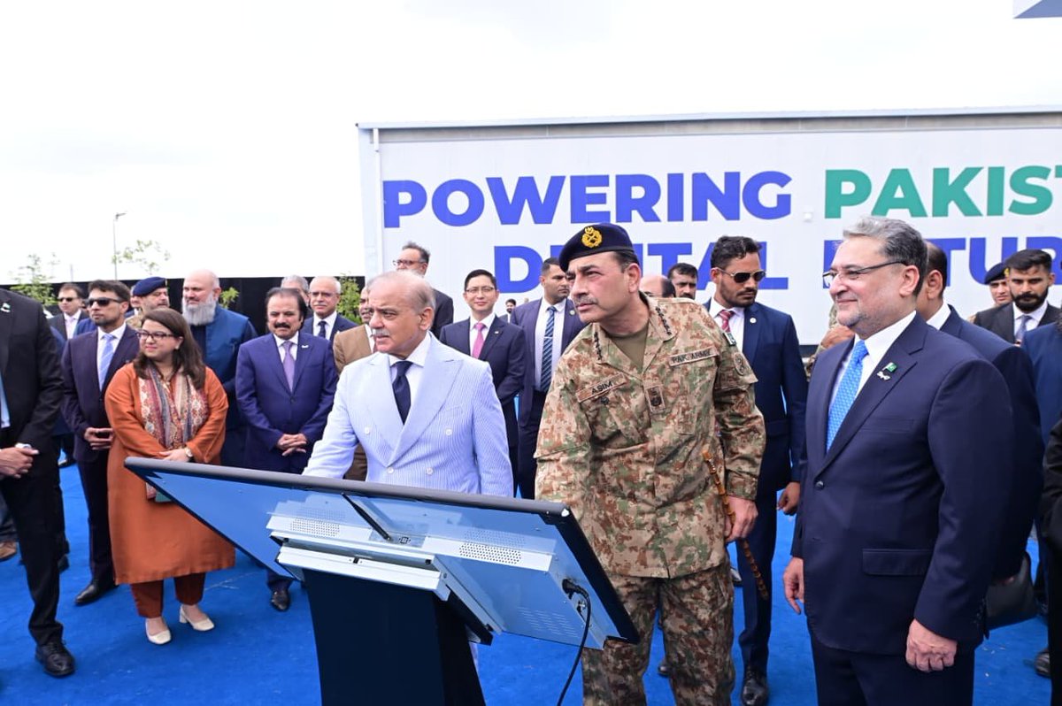 PakPMO's tweet photo. Prime Minister Muhammad Shehbaz Sharif inaugurates Sky47, Pakistan’s first purpose-built, AI-ready Tier III/IV data center and sovereign cloud platform, in Rawalpindi on 24 July 2026. https://t.co/hX6SVUnW8x