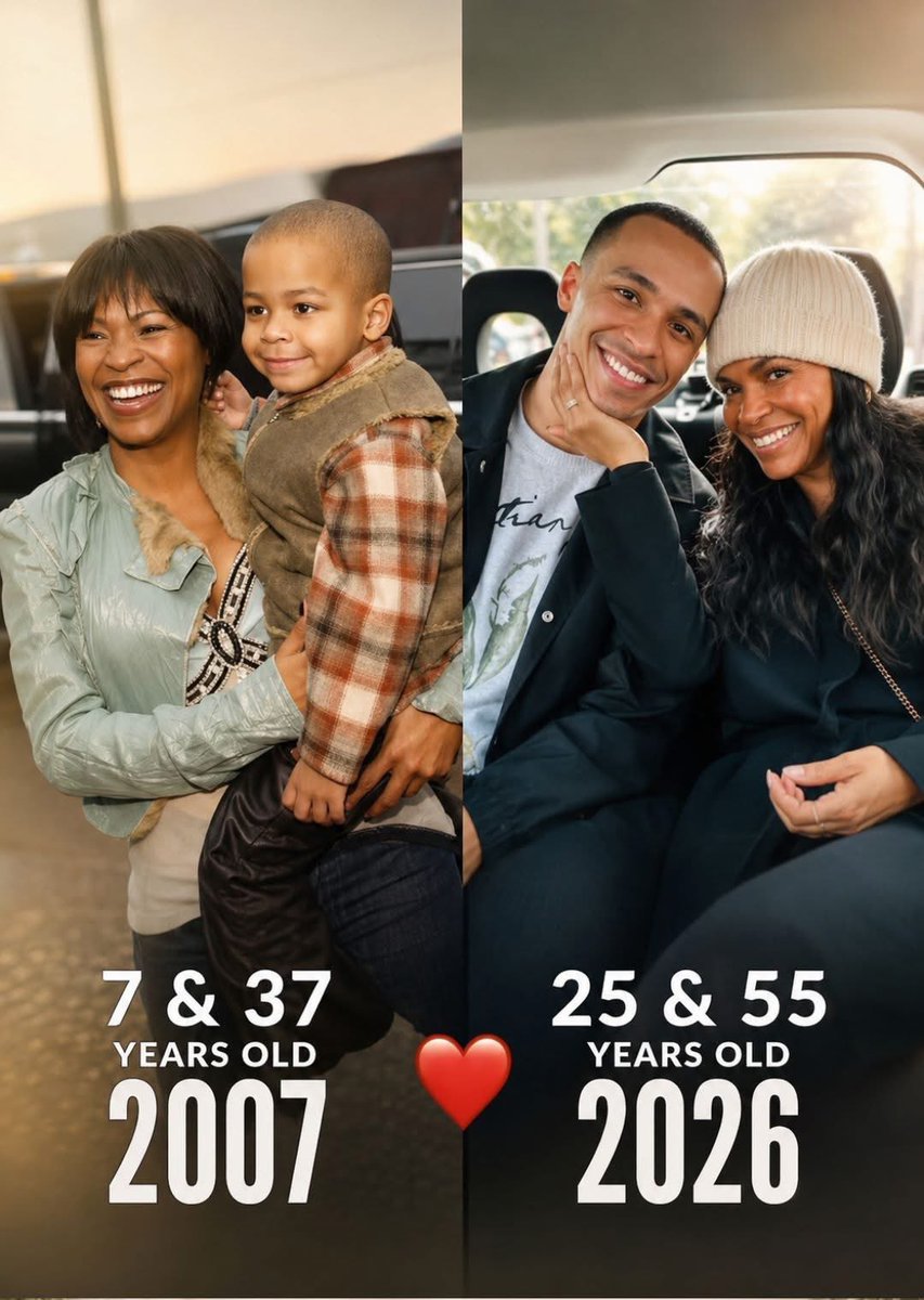 charlesmore25's tweet photo. Before and after of Nia Long and her eldest son, Massai Zhivago Dorsey II https://t.co/2ErmEwwvWg