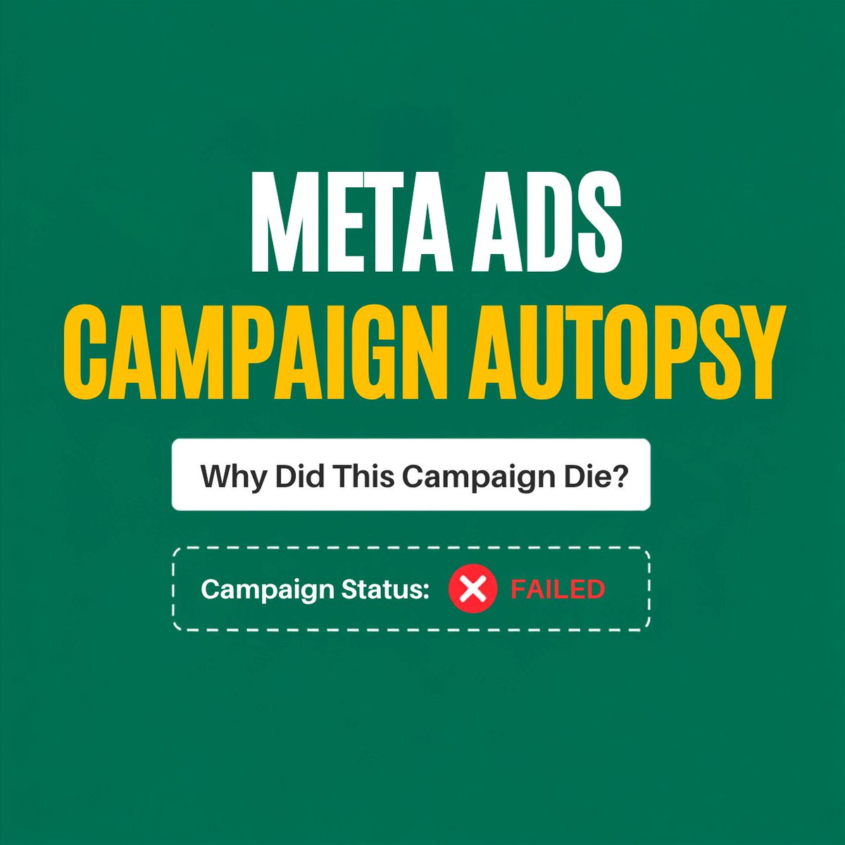 RewardMaster123's tweet photo. Why did this Meta Ads campaign fail?

High ad spend does not guarantee better results.

Weak creative, poor targeting, and missing tracking can silently destroy campaign performance.

Analyze the data. Fix the strategy.

#MetaAds #FacebookAds #DigitalMarketing #PaidAds #Marketing https://t.co/VdhBQ721sc