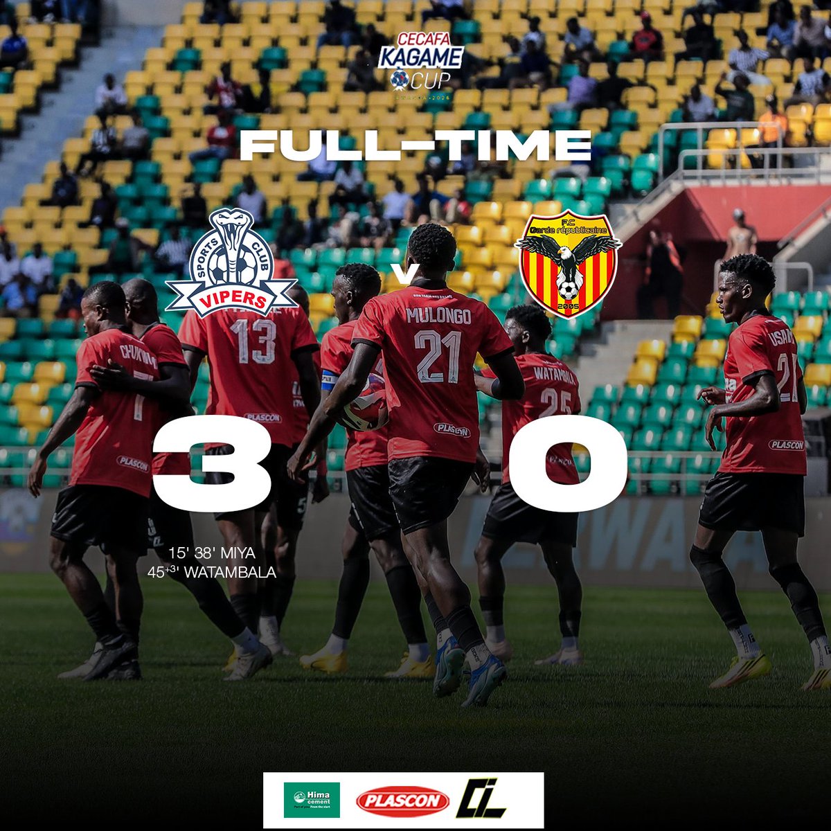 VipersSC's tweet photo. ⏱ | Three points on our return to the #CECAFAKagameCup2026 at the Amahoro Stadium - the perfect start! ❤️

#VenomsUpdates || #OneTeamOneDream || https://t.co/sEpass72Az