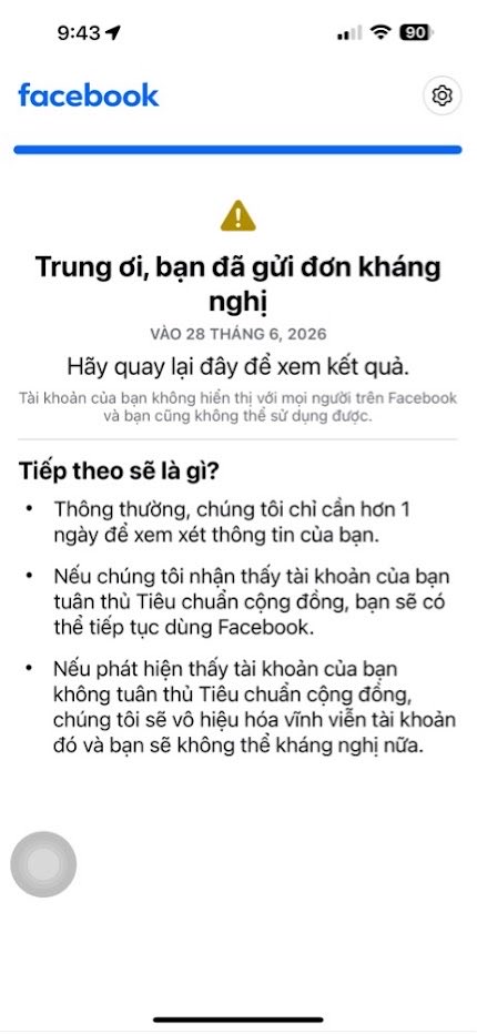 trungzaki's tweet photo. @MetaNewsroom @facebook Irony: you launch Facebook Verified for real people, but my real business account is stuck 24 days on yellow checkpoint after Unlocked email 28/06. Backend bug - still getting Dating emails. Please help real people first? Details pinned, can DM. @andymstone https://t.co/hNVLSv0Msw