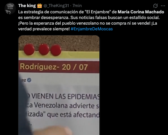SantiagoRafa11's tweet photo. El chavismo acaba de activar una campaña coordinada de ataques a María Corina Machado en todas las redes sociales. En X, en menos de 5 minutos ya lanzaron más de 100 post simultáneamente.

Pueden verificarlo ustedes mismos usando el buscador. Es una locura ver como salen decenas de mensajes por minuto.

Aquí está la plata de los venezolanos.