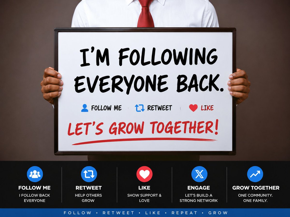 0x_Bruce1's tweet photo. 🚀 FOLLOWING EVERYONE BACK TODAY!
🔥 FOLLOW ME &amp; I'LL FOLLOW YOU BACK!
💙 LET'S GROW TOGETHER!
⚡ INSTANT FOLLOW BACK!
📈 HELP ME REACH 10K FOLLOWERS!
🌟 EVERY FOLLOW COUNTS!
🎯 FOLLOW • LIKE • REPOST • GROW
💯 GROW YOUR X ACCOUNT WITH ME!
🚀 JOIN THE FOLLOW TRAIN! https://t.co/KQLhVeXIm8