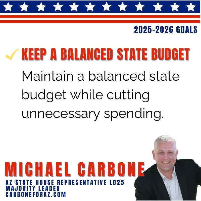 MichaelCarbone's tweet photo. Fiscally conservative budgeting means making smart choices for the future. Together, we can maintain a balanced budget and cut unnecessary spending! π°
https://t.co/fTjylFqanW #LD25 #AZstatehouse #majorityleader #repcarbone #carboneforAZ
#FiscalResponsibility #BalancedBudget https://t.co/QojGUdYtqd
