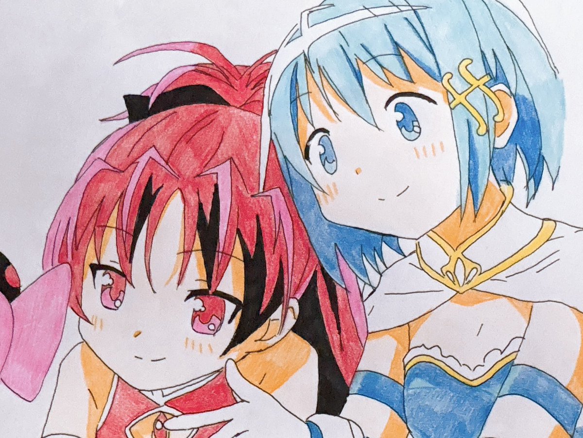 tEr57FEQDszY9VH's tweet photo. やっぱりこの2人はベストコンビだなって思う！
#描いてみた
#イラスト 
#魔法少女まどかマギカ 
#美樹さやか 
#佐倉杏子 https://t.co/ZoFA3c9mV2