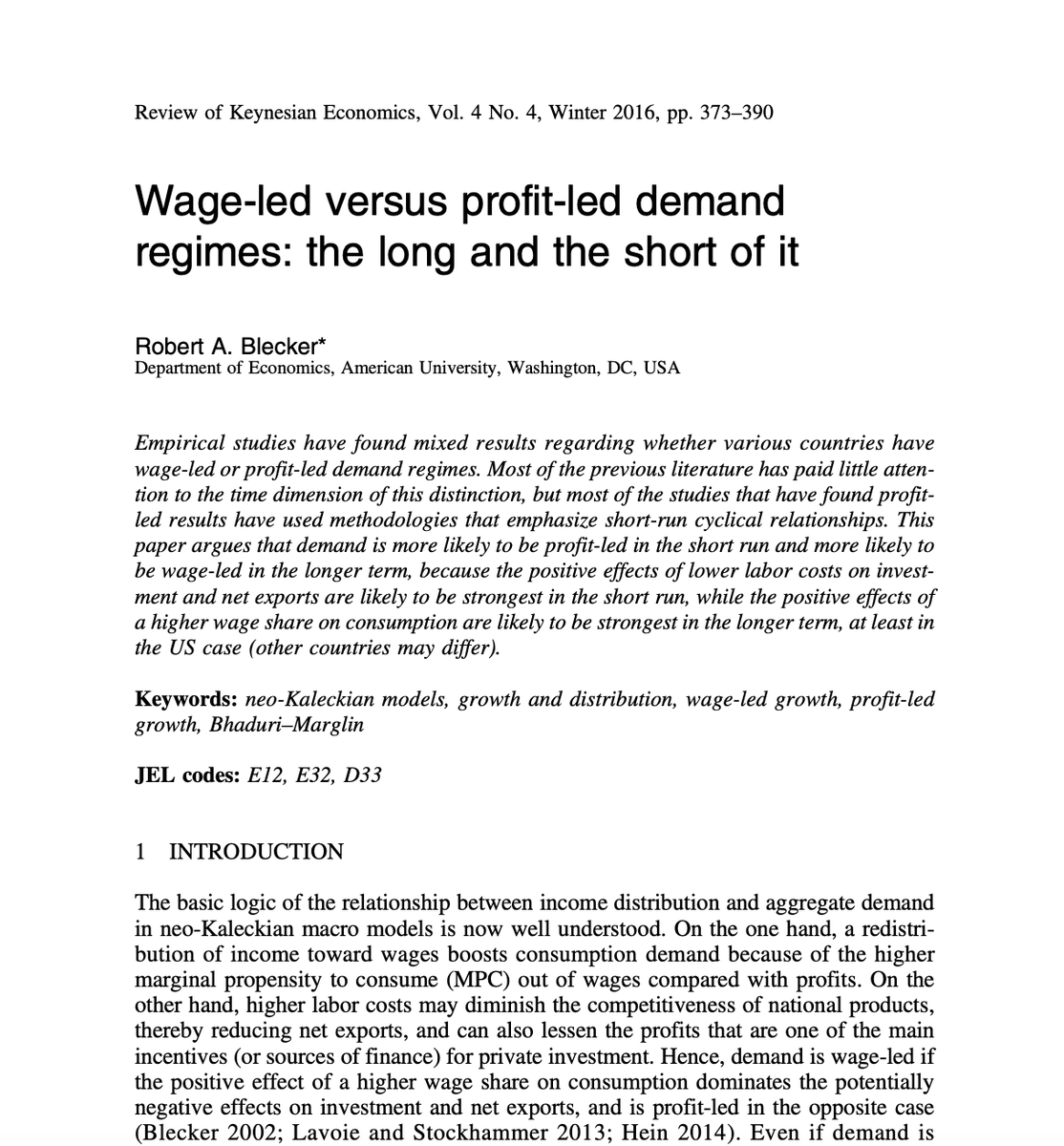 cemoyvat's tweet photo. I just learned that we lost Robert Blecker.

He was a great economist and a great person. He really was one of my favourite economists. 😢 I learned a lot from his work. You should read Blecker if you haven't. I You should use his work in your macro lectures if you don't already. https://t.co/QMz9A3mrEt