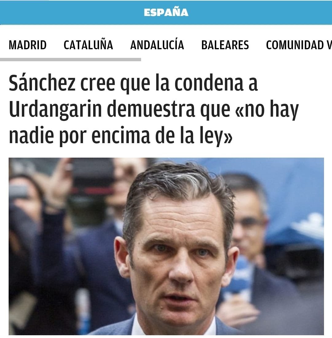 rooiboos69's tweet photo. @LaEtxebarria A Sánchez se le ha caído esto. @sanchezcastejon ademas si Urdangarin e Irene hinieran osado entrar con escolta, ventanas tintadas como los mafiosos y por el garage, habrían ardido las calles porque serían privilegios por ser familia real. Cinismo sin fin y totalmente agotador. https://t.co/5X8T2A1MXd