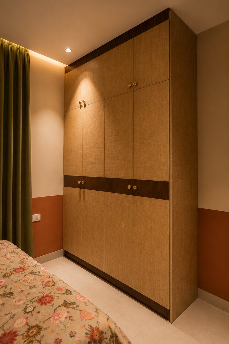 kspacesindia's tweet photo. A warm, earthy bedroom where textured surfaces, natural materials, and soft lighting come together to create a calm, timeless space. πͺ΅β¨
#InteriorDesign #BedroomDesign #WardrobeDesign #InteriorArchitecture #HomeInteriors https://t.co/S62U6mwnCz