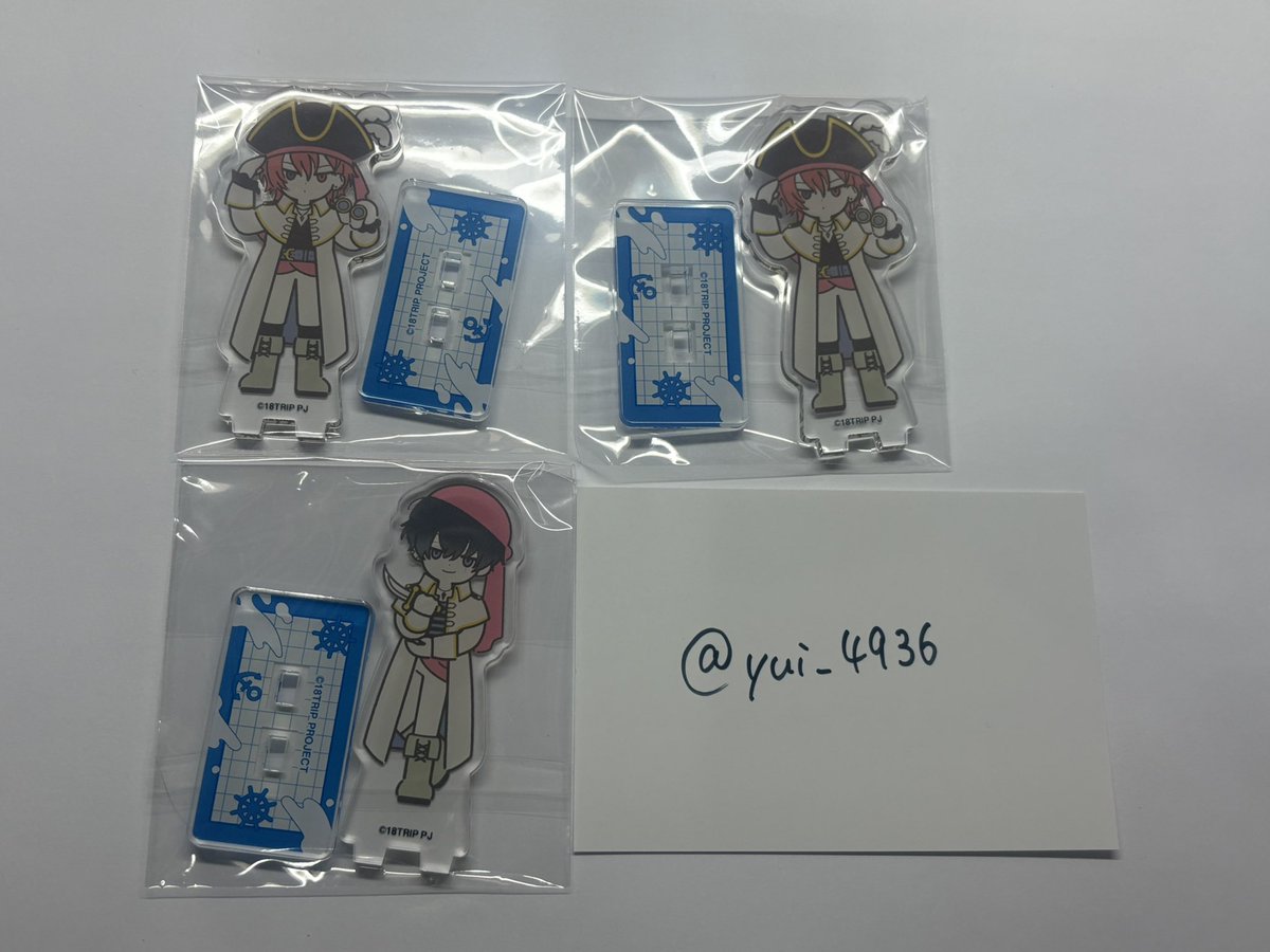 yui_4936's tweet photo. 交換　エイトリ　18TRIP アニカフェ　アクスタ　コースター　特典　ステッカー　おもライ

譲
練牙、添、雪風、あく太、宗氏、太緒、千弥、幾成、子タろ、糖衣、夜鷹

求
潮、季肋、礼光(詳細リプ↓)

郵送、または8/15展示会 12時〜の枠前後手渡し
まとめての交換希望
お気軽にお声掛け下さい https://t.co/MqfjYGNFt5