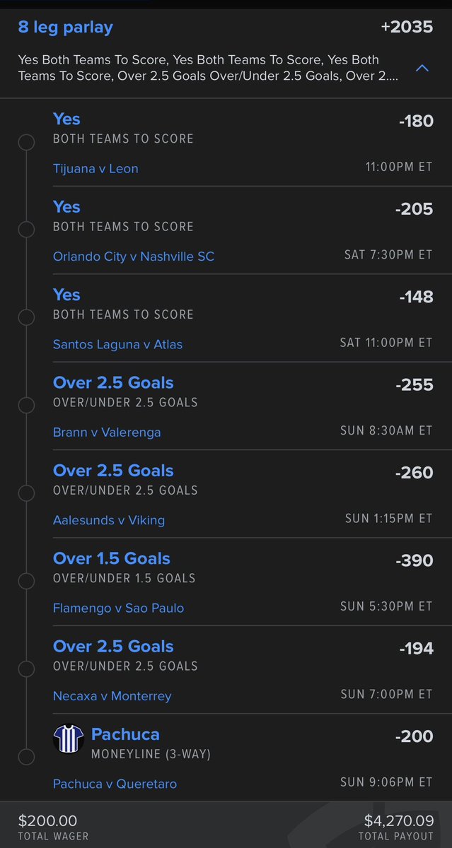 Fredofrr's tweet photo. Weekend parlay 

+2035 🍀 @Playbook 🇳🇴 🇺🇸 🇲🇽 🇧🇷 

We lost out on the last leg last one. Let’s get this one. Throw a like if tailing vamosss👊🏼 https://t.co/WH3xpTnWFO