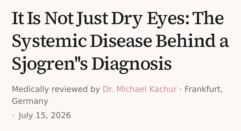 askhealz's tweet photo. It Is Not Just Dry Eyes: The Systemic Disease Behind a Sjogren's Diagnosis

https://t.co/DaXs1YSb8n https://t.co/KHzNtB62Fg