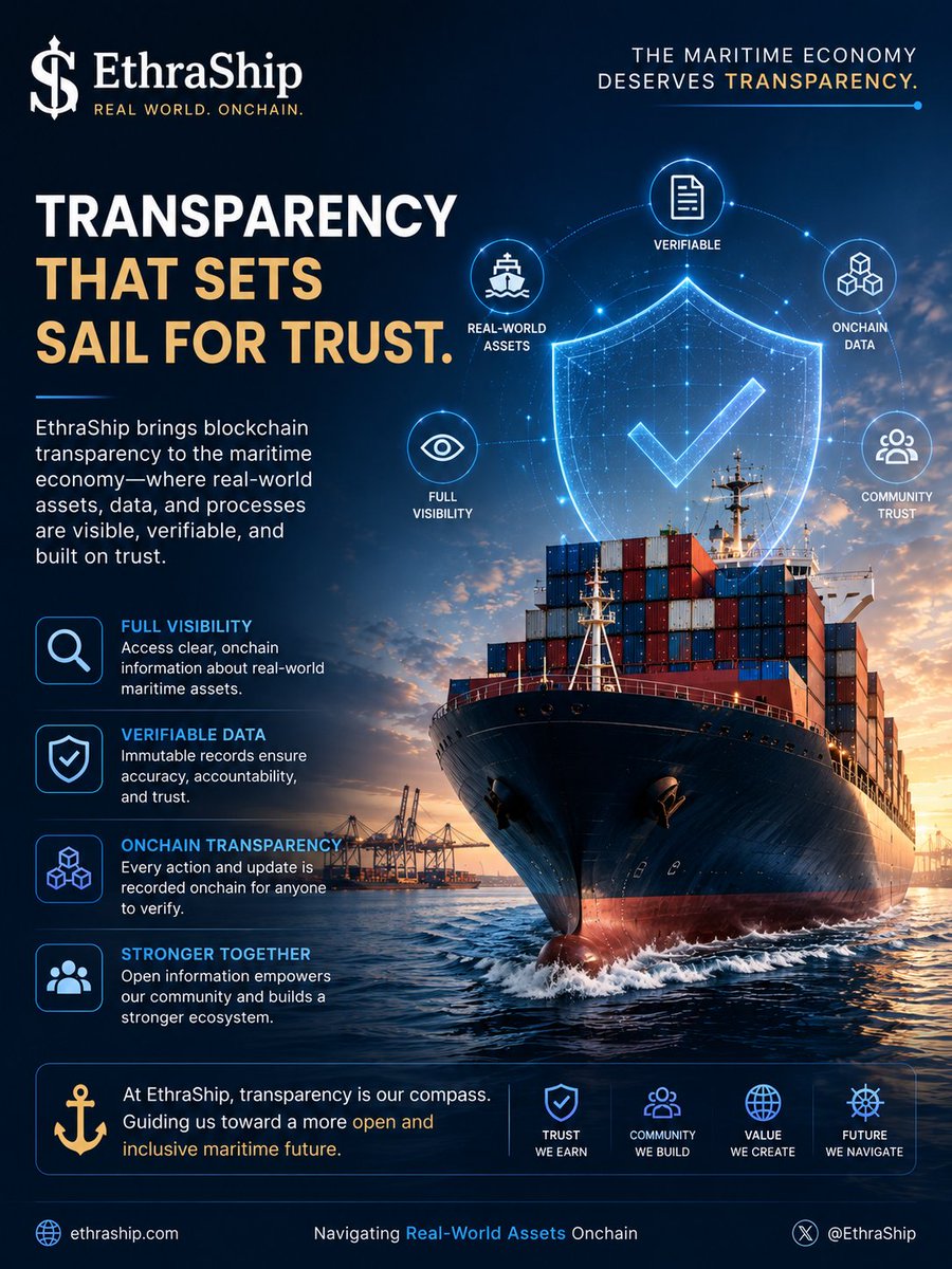 Droplesson's tweet photo. When technology and trust work together, the entire ecosystem moves forward. 🚢🌍
The future of maritime innovation is transparent, connected, and community-driven.

#EthraShip #EthraProtocol #Transparency #Blockchain #Web3 #RWA #Maritime #Shipping #GlobalTrade https://t.co/UBSKob2Zf0