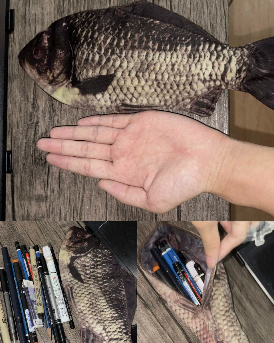 torchptw's tweet photo. ไปซื้อปลาสดๆจากตลาดมา🐟 เอ้ย! นี่มันกระเป๋าดินสอนี่หว่า