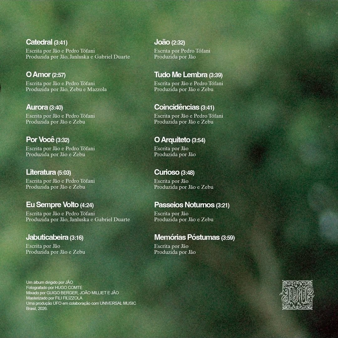 BruDiMaio's tweet photo. Capa e Tracklist do álbum "Memórias Póstumas" do Jão. https://t.co/OdOIRiQi8a