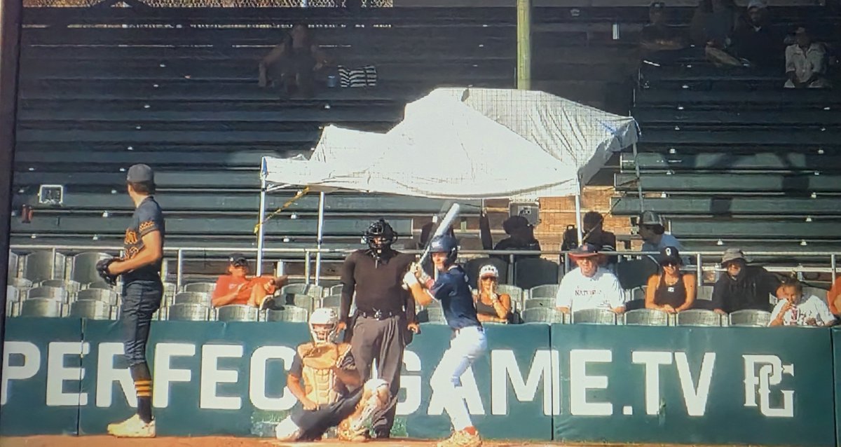 Fleck32Gavin's tweet photo. Pitching at 16U PG BCS National Championship today. 3 innings, 3 Ks, no walks no runs. Summer ERA is 1.75 in 20 innings with 67% strikes.  @5starnationalNE @_EHSBaseball https://t.co/cLZVUgQE91