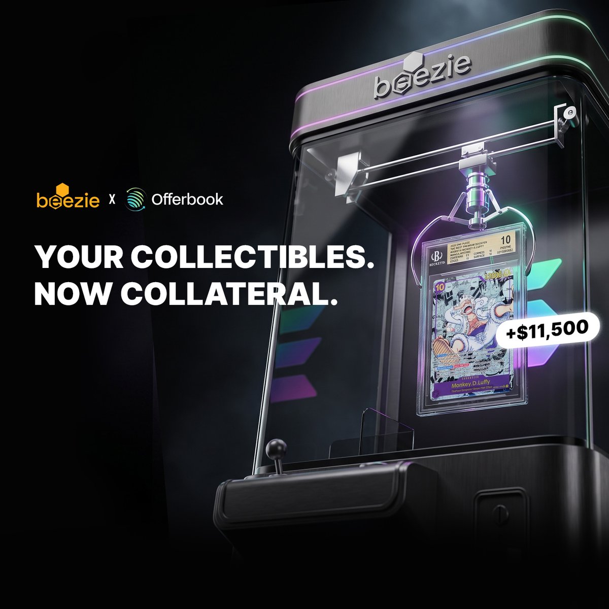 Beezie's tweet photo. Beezie Solana Summer is just getting started.

Borrow USDC against your Beezie collectibles on Solana, without selling them.

Powered by @jup_offerbook.

Your cards can now do more than sit in a vault 🤝 https://t.co/dr7kJBVFZN