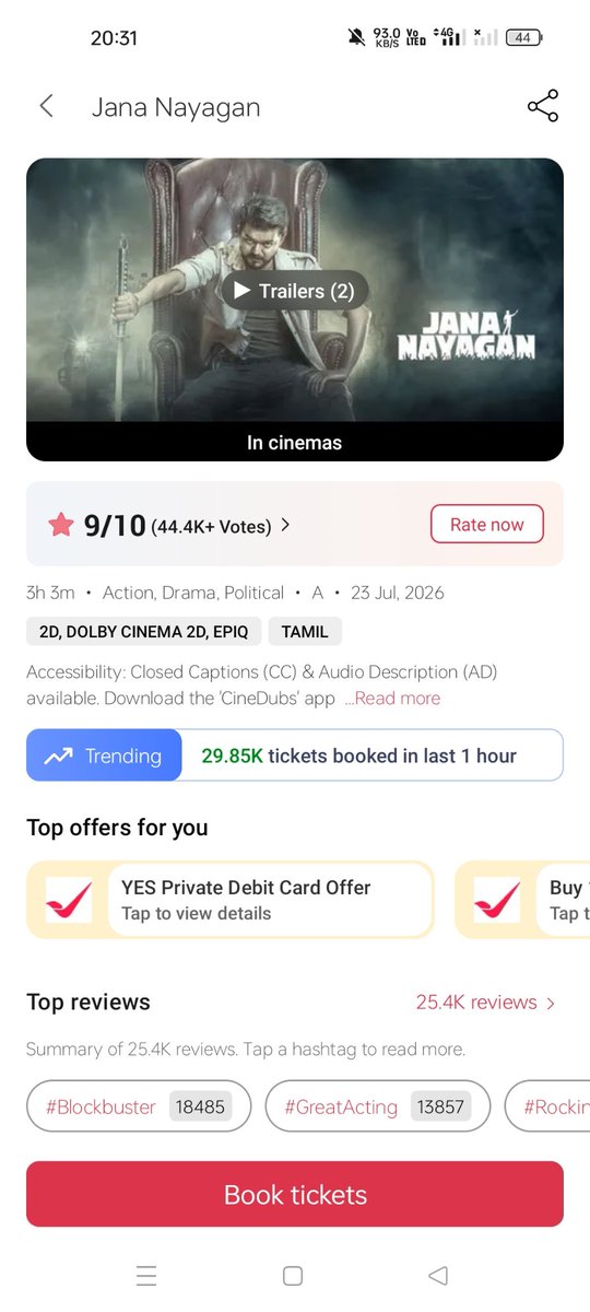iAkshayRPillai's tweet photo. Weekend blast begins. 33.76K tickets sold in last hour. All this for an HD leaked remake film😭Undoubtedly the Biggest Super⭐ Tamil cinema has produced since MGR &amp; man with biggest stardom in Indian cinema, could've ruled Tamil cinema for another decade🔥@actorvijay #JanaNayagan https://t.co/UshEsOB8zO