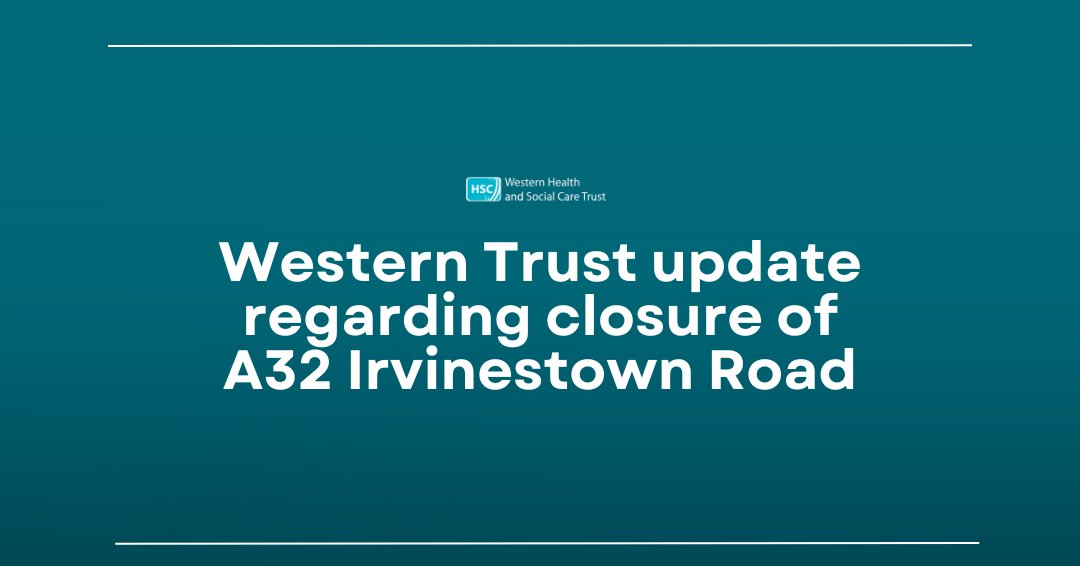 WesternHSCTrust's tweet photo. The @deptinfra has provisionally confirmed that the main A32 road between Cherrymount Roundabout &amp; South West Acute Hospital Roundabout is expected to reopen to two-way traffic this evening

Full details: https://t.co/50vkacP1LX https://t.co/zU92rF42g2