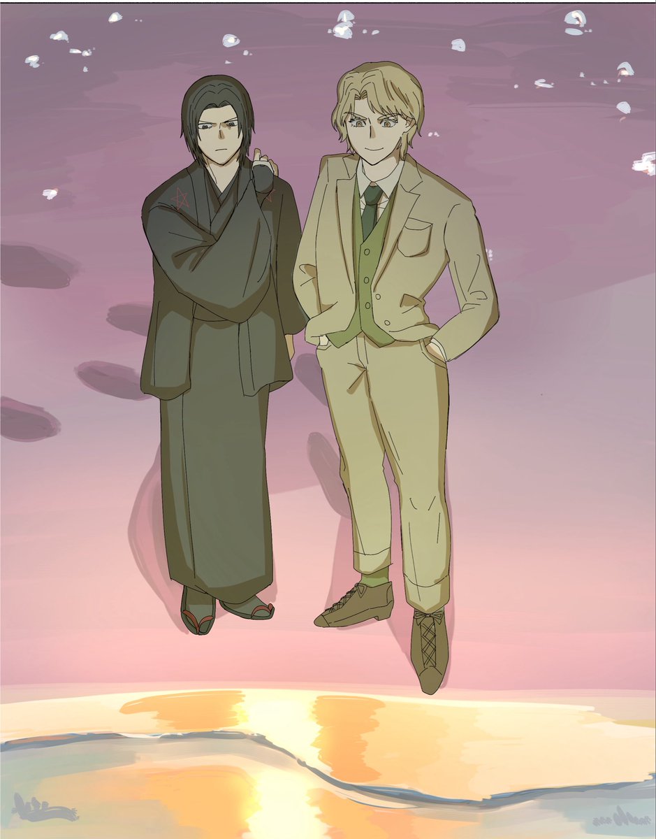 zee_906's tweet photo. (今すごく夏ですが)冬の海の榎と京☺️ https://t.co/4KBe03wl2H