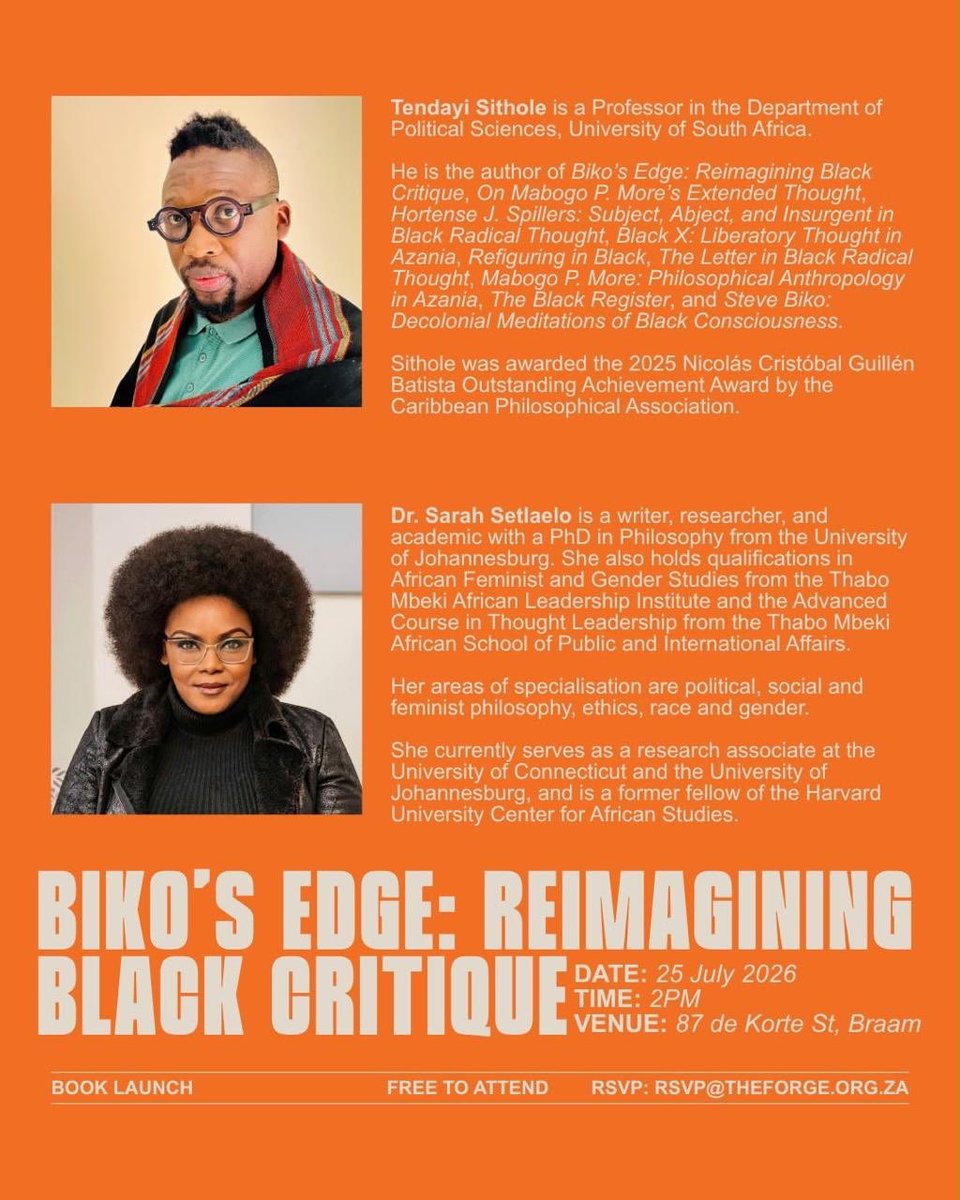 tiredfeminist_'s tweet photo. There is a book launch happening at The Forge (Braamfontein) tomorrow from 2pm, if any of you want to attend, let’s meet there, your support will be highly appreciated.🥺🙏🏾 https://t.co/plcbrbIskr