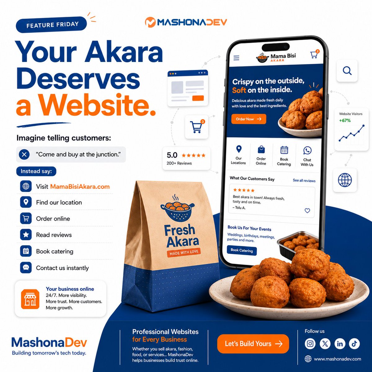 MashonaDev's tweet photo. Every business deserves a website.

🚀 Build yours with MashonaDev.

#FeatureFriday #WebDesign #MashonaDev #NaijaBusiness #DigitalMarketing #BuildingTomorrowsTechToday https://t.co/9CmJMTrRv1