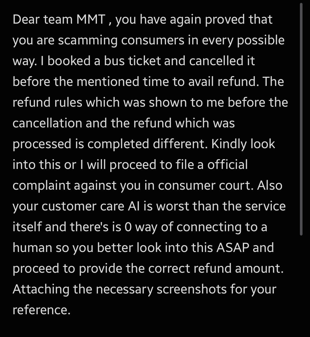 rohitbiswas2004's tweet photo. @makemytripcare @makemytrip @jagograhakjago #scam #makemytrip https://t.co/tltqyrPlUj