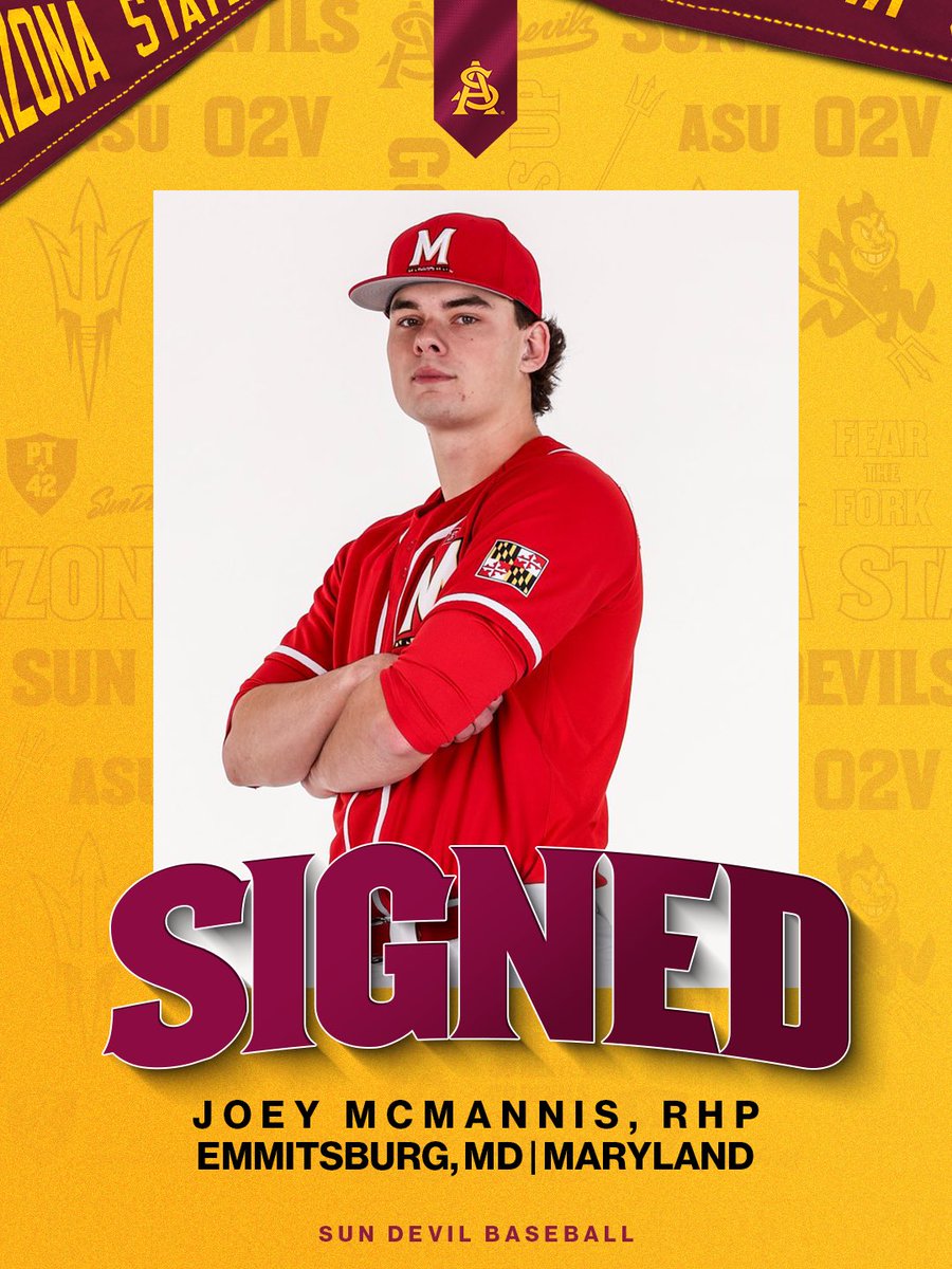 ASU_Baseball's tweet photo. Joey McMannis is officially a Sun Devil😈

#ForksUp https://t.co/PzRsRjwV8S