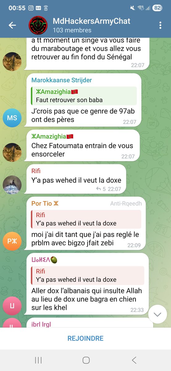 chasseuralpin2f's tweet photo. @Askyazoff Un ancienne membre du groupe MD hackers un groupe de maghrebin qui doxxer uniquement les noirs regarder comment elle etait active pour chasser du renoi avec ses chiens de potes amazighia cest elle https://t.co/TkxAFfixfb