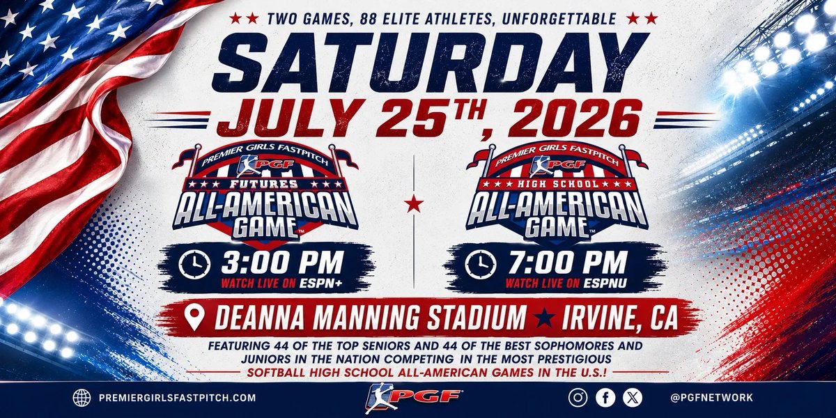 bellamaria2026's tweet photo. Just under 1 day until the @PGFnetwork HS All-American Games. Rosters are loaded with elite players and some of the best humans I’ve ever met and played with. Be sure to tune in to👀 @ESPNU @AuburnSoftball @CoachMalveaux @KateMalveaux @DJSanders37 @rykerzc @Garrett_Siemek3 @savannaparker12 @CaseyPage2 @Gatorade @EastonFastpitch @RawlingsSB @LineDsoftball @thegluvclothing @newbalance @usatodayhss @APPSportsDesk @JakeMatson @Donovansoftbal1 @Intensity18uBOD @intensitykod