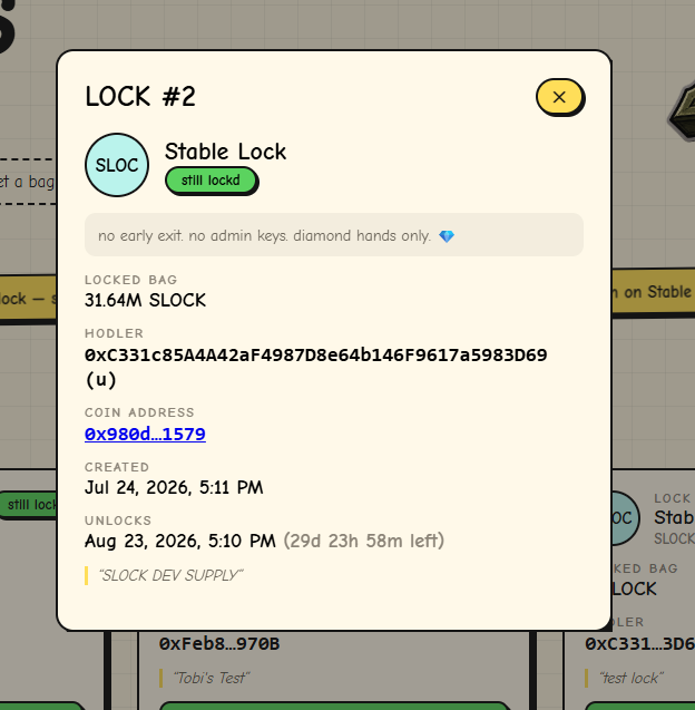 StableLock's tweet photo. 🔒 The supply is officially locked.

No surprises.

No hidden unlocks.

No moving goalposts.

Just long-term commitment to the Stable ecosystem.
Locked. Secured. Immutable.

$SLOCK

0x980d8d24aff11dde1e21474f845939585d9c1579 https://t.co/Zg1P8f8yrZ