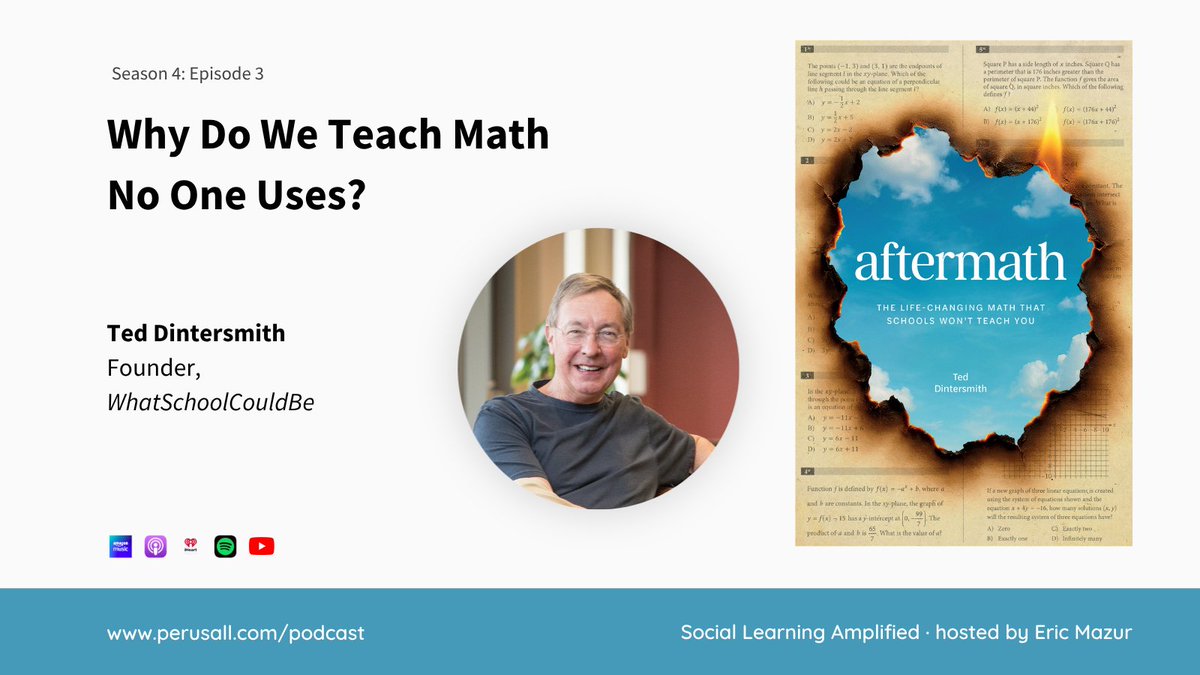 perusall's tweet photo. Why do we teach math no one uses? 🤔
New episode: @eric_mazur talks with Ted Dintersmith (author, Aftermath and founder, @SchoolCouldBe) on why math is the last frontier of school reform — and why AI is forcing the change now.
🎧 https://t.co/7AN3AkDHJp
📖 https://t.co/YwZjBWBBJn https://t.co/kJHBEtjgwX