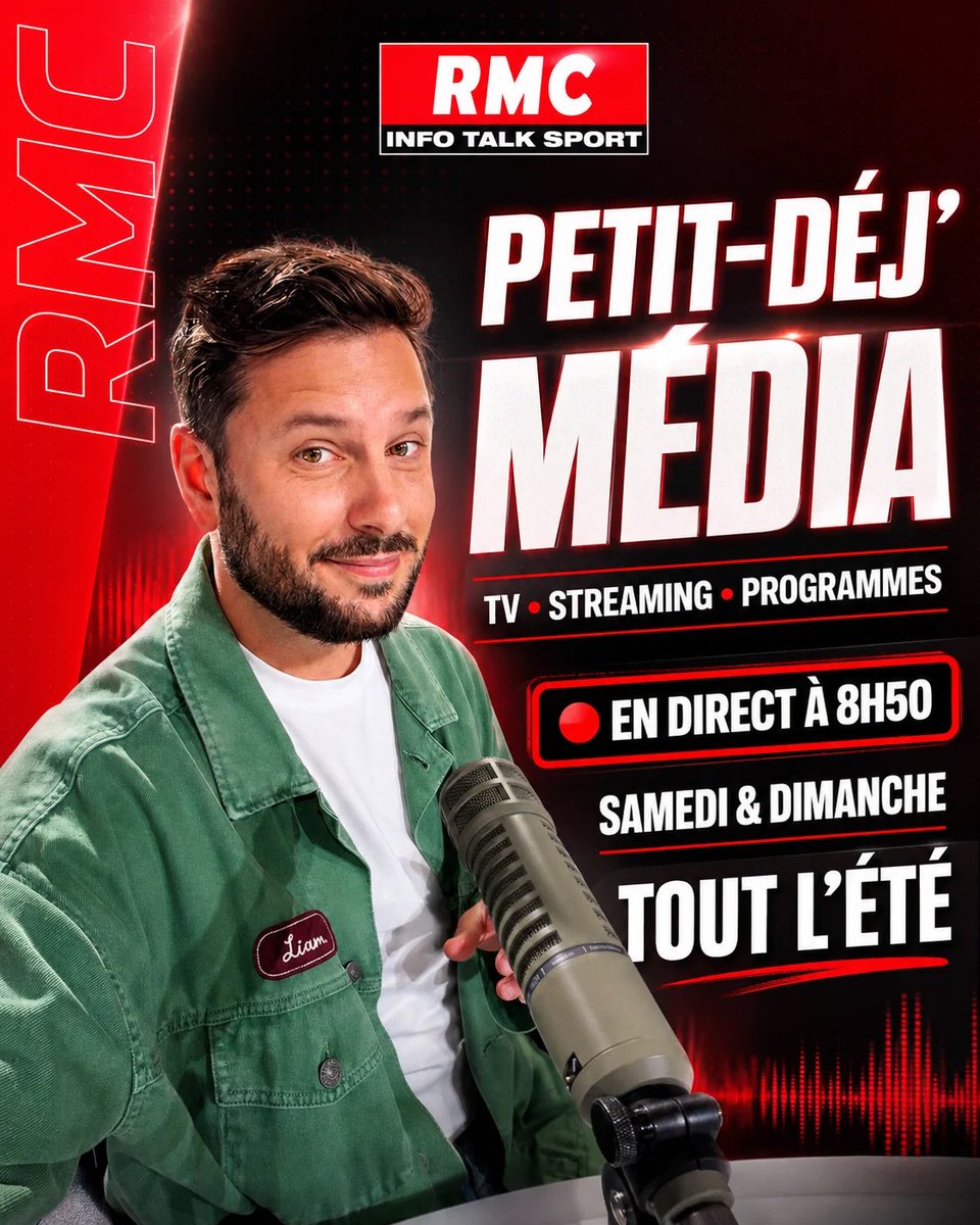 MaximeGueny's tweet photo. Très heureux de rejoindre RMC cet été ! 

Rendez-vous chaque samedi et dimanche à 8h50, en direct dans la matinale du week-end, pour parler écrans, programmes, télévision, streaming et partager mes recommandations… toujours dans la joie et la bonne humeur ! https://t.co/JTFj7EtNXl