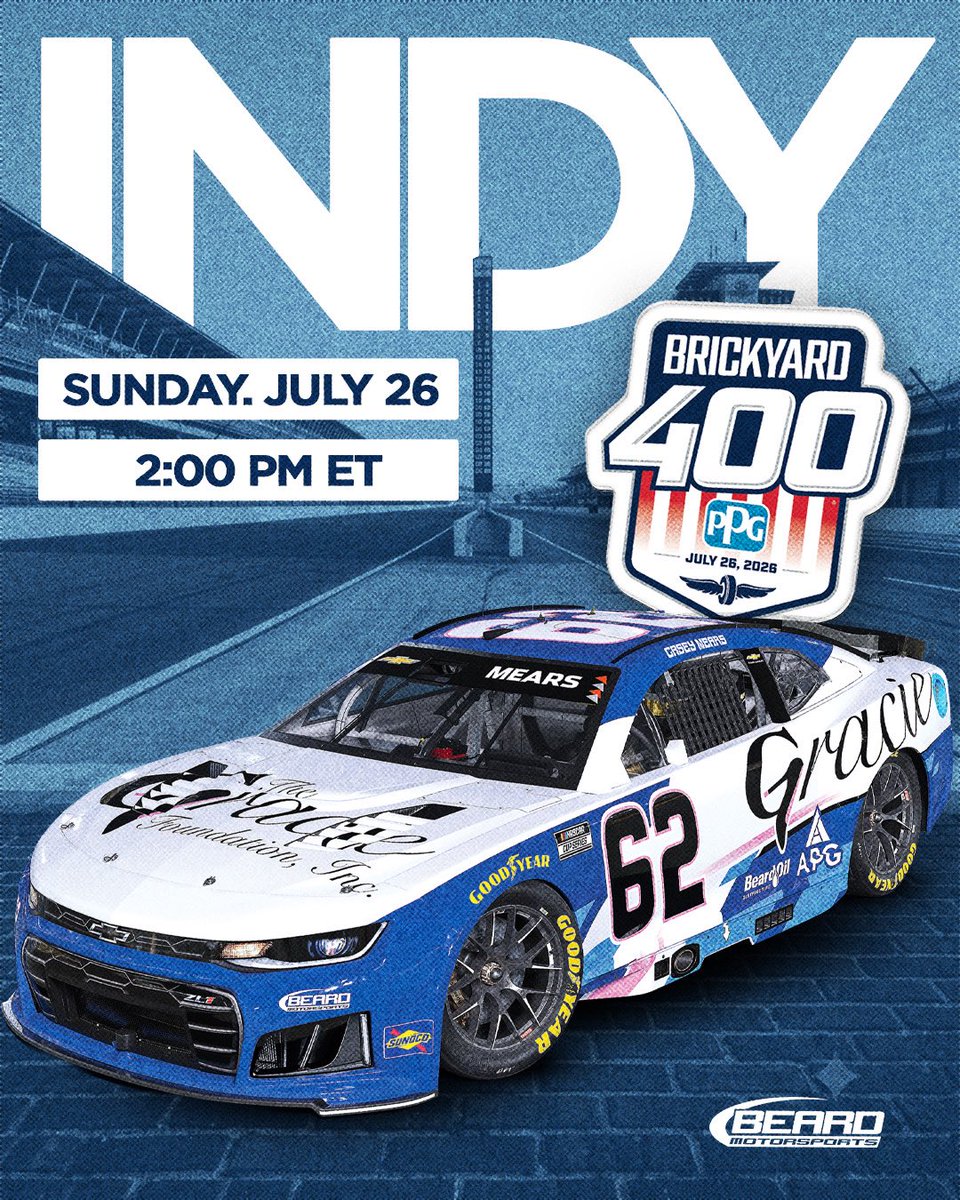 BeardOil62's tweet photo. It’s #Brickyard400 weekend at the famed @IMS and Beard Motorsports will be in action with @cjmearsgang. #nascar https://t.co/HAmE7mOFyR