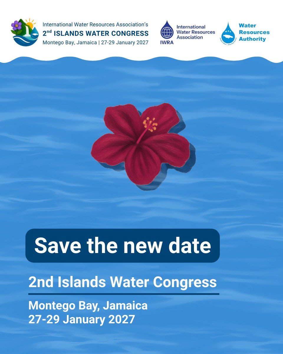 IslandsWater's tweet photo. 🌊 Revised date! 

The 2nd Islands Water Congress is now taking place 27–29 January 2027.

👉 Find out more: link to web post

🏝 More on the 2nd Islands Water Congress: https://t.co/93Xx0FRreP https://t.co/1upJdhXrdt