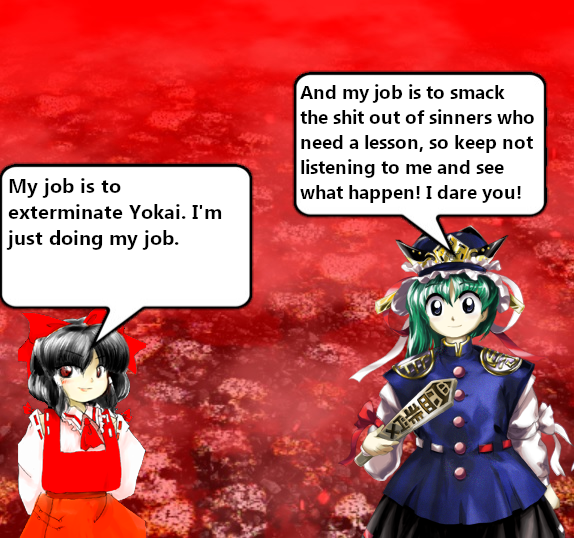 Numbername88's tweet photo. I know Eiki got sass for who people that talk back. https://t.co/19LiJlUKrh