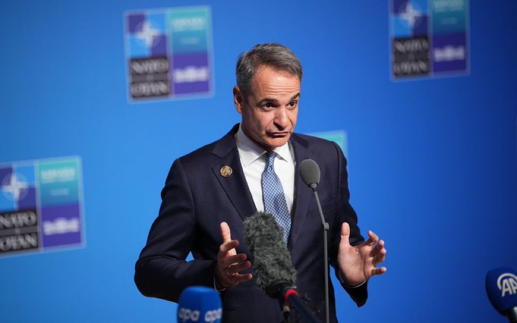 GreekReporterr's tweet photo. Prime Minister Kyriakos Mitsotakis: 

"We do not ask anyone’s permission for what we do on our islands. We have a response to every possible move by Turkey." https://t.co/Elprc6CPx0