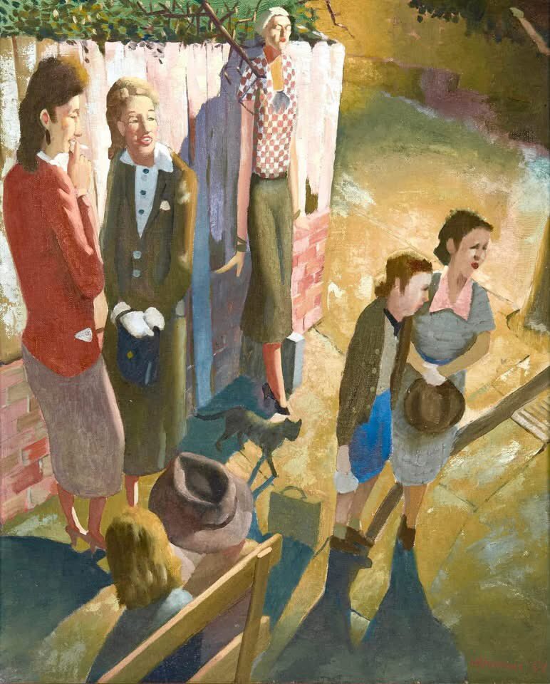 olgatuleninova's tweet photo. Herbert Badham (Australian, 1899-1961)
The Bus Stop, 1958
Oil on board
54.5 x 44 cm. (21.5 x 17.3 in.)
Private collection https://t.co/AApPKpZQcV