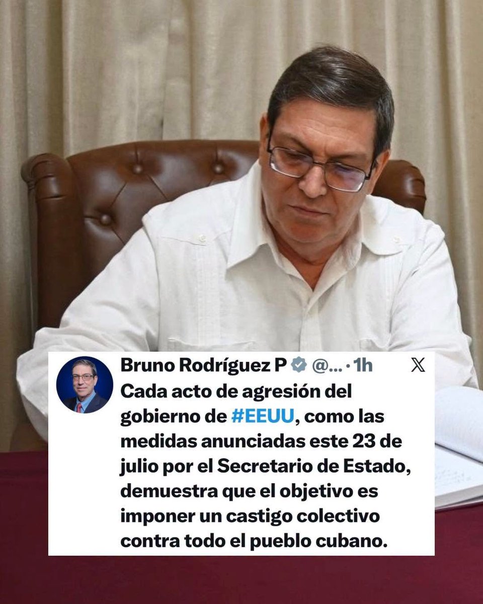 EduardoLopezL65's tweet photo. “El ataque contra la cooperación médica cubana equivale a una agresión contra el derecho humano al acceso a servicios de salud para cientos de miles de personas en muchas partes del mundo”.
            @BrunoRguezP #Cuba

#TumbaElBoqueo #YoSigoAMiPresidente @DiazCanelB https://t.co/RL5ibM7Y1Q
