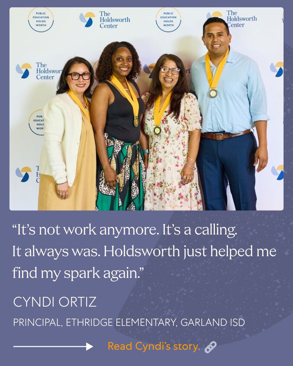 HoldsworthCentr's tweet photo. Cyndi Ortiz walked into the Campus Leadership Program skeptical. Two years of professional development on top of everything else a principal carries? She wasn't sold. Then she went to the first session. 

#PublicEducation #SchoolLeadership #Texas 
https://t.co/kN0OFHKPwD https://t.co/Pfks3bCFDa