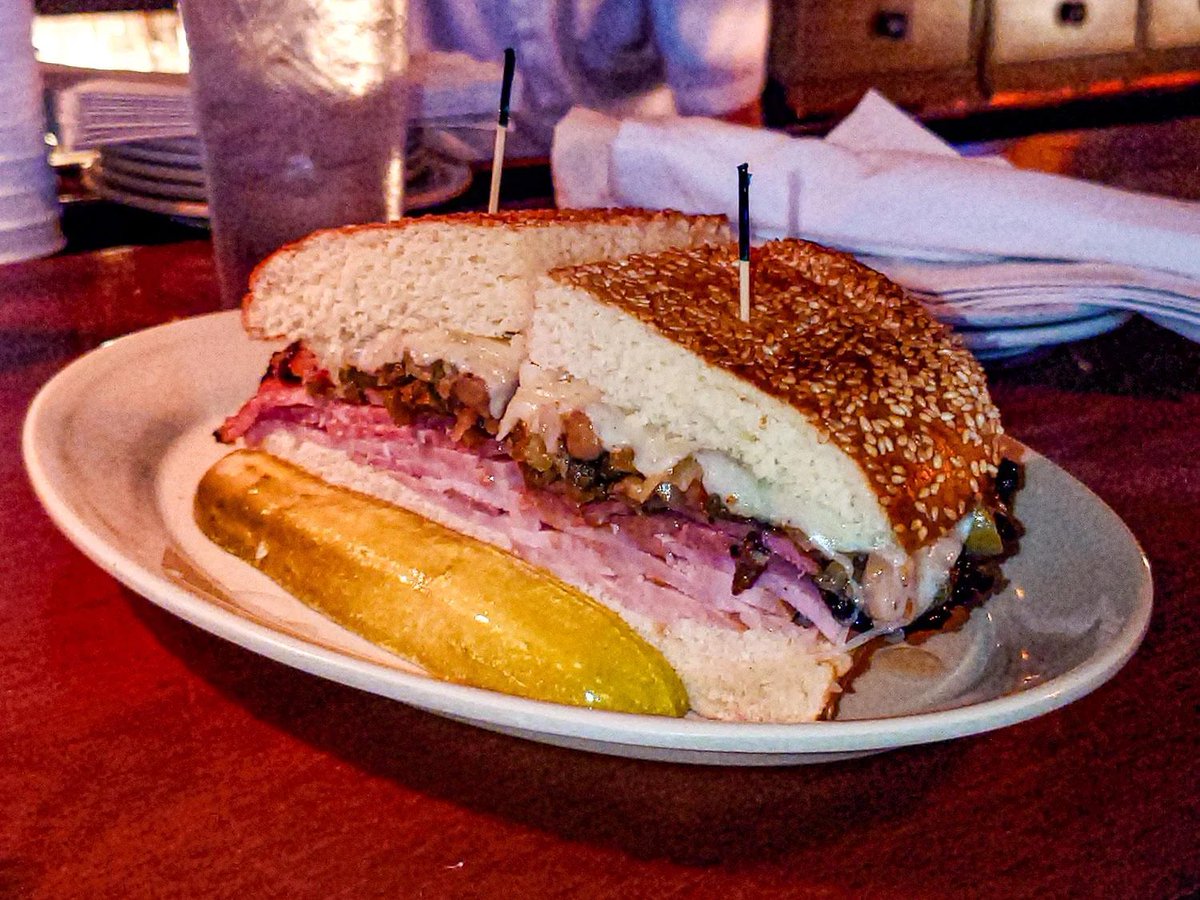 HeyBeers's tweet photo. The muffuletta disrespect is absurd. If you are in New Orleans visit Napoleon House and your life will be forever changed @wakeupbarstool @RealCGriff @Blutman27 @Philly_Mays @BarstoolChief https://t.co/Kp2YyVuNOD