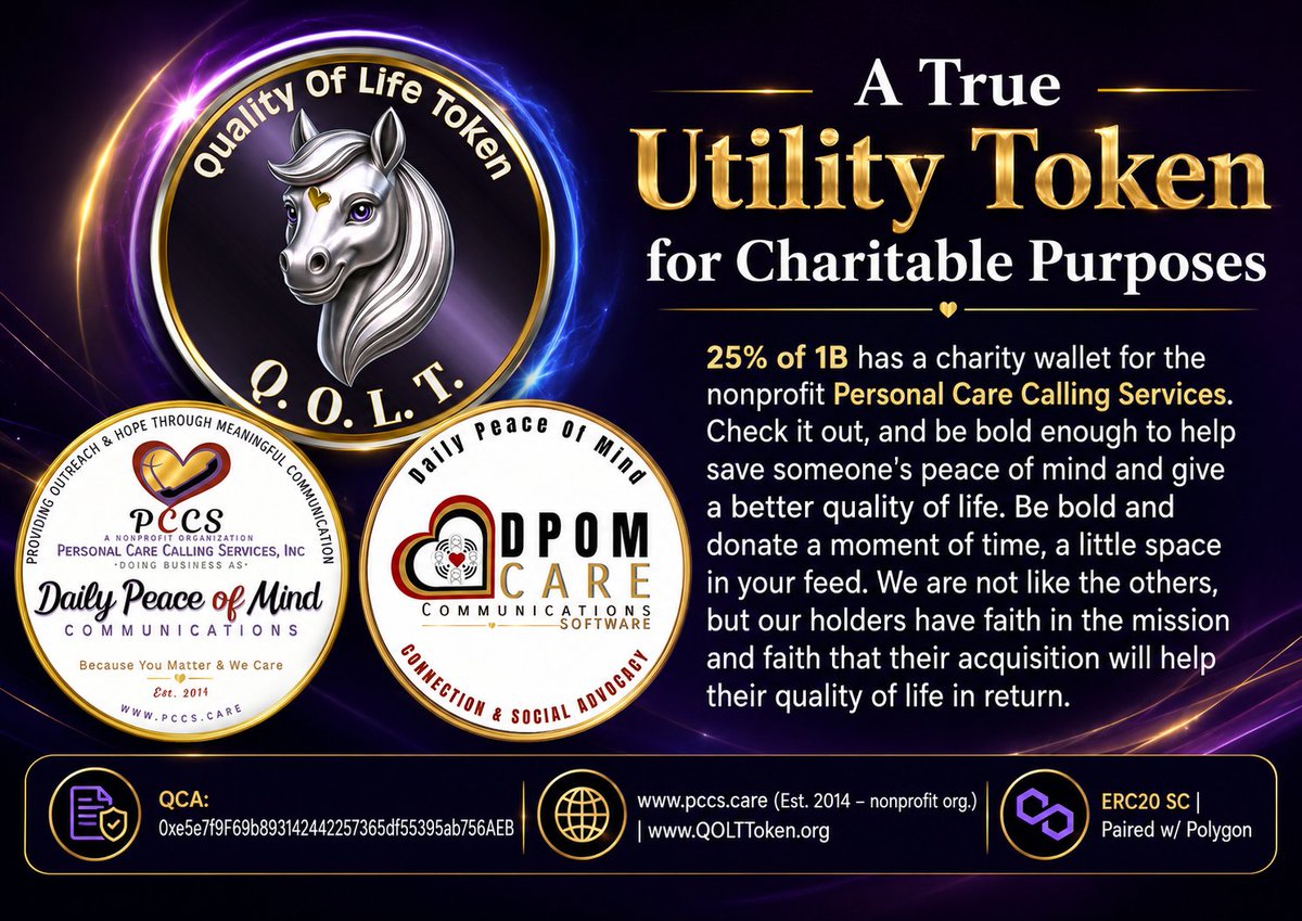 QOLTtoken's tweet photo. @Dappcore1 Eloquently stated as always with you DaPP. Thank you for your continued support of our Charitable Utility Token Initiative, #QOLT it means the world to our Recipients and Founder. https://t.co/MWu0S7pJdG