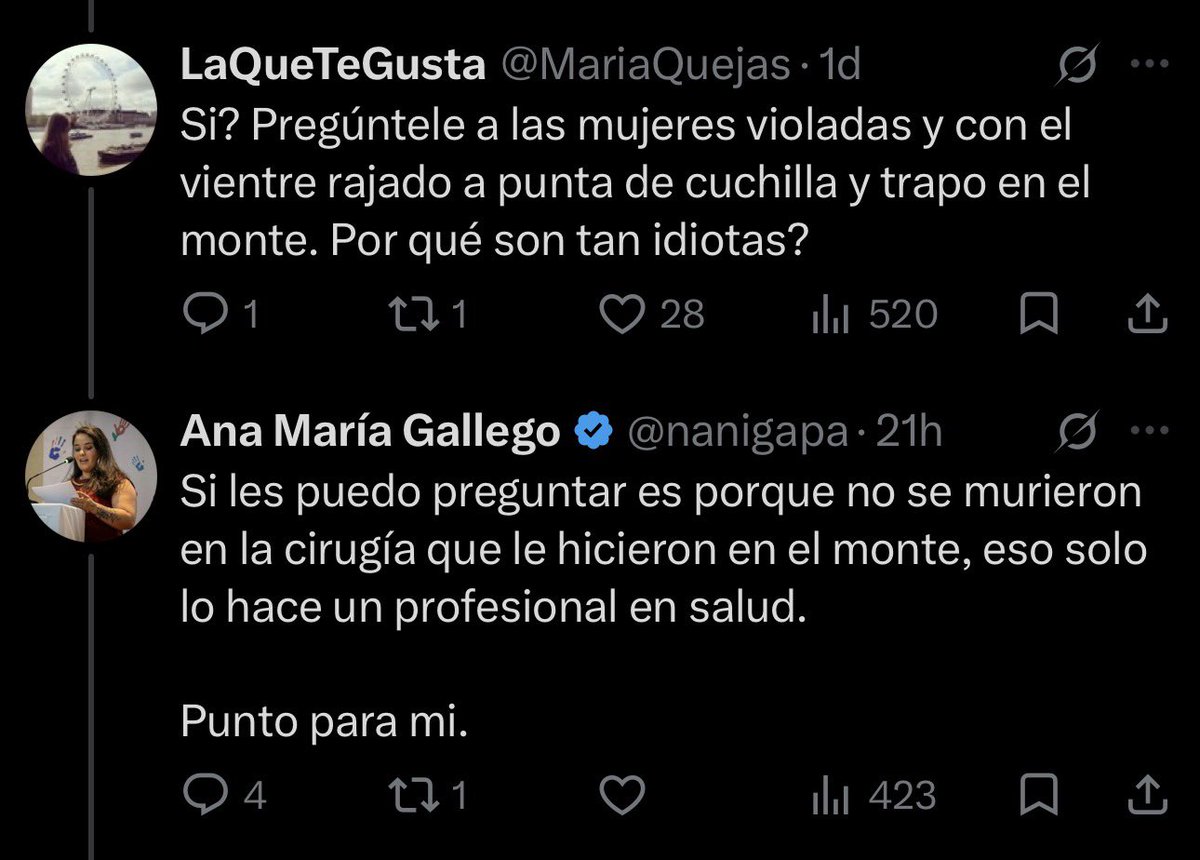 santodcastillo's tweet photo. @nanigapa @MariaQuejas @sandracgm @HIGUERAQ Toda esa perorata para que de fondo se siga entendiendo el apoyo y burla a las mujeres mutiladas por la guerrilla. Y no trate se, como raro en uds, darnos clase de moralidad, ud escribió esto, seguro muerta de la risa. https://t.co/4qsjLQdPyZ