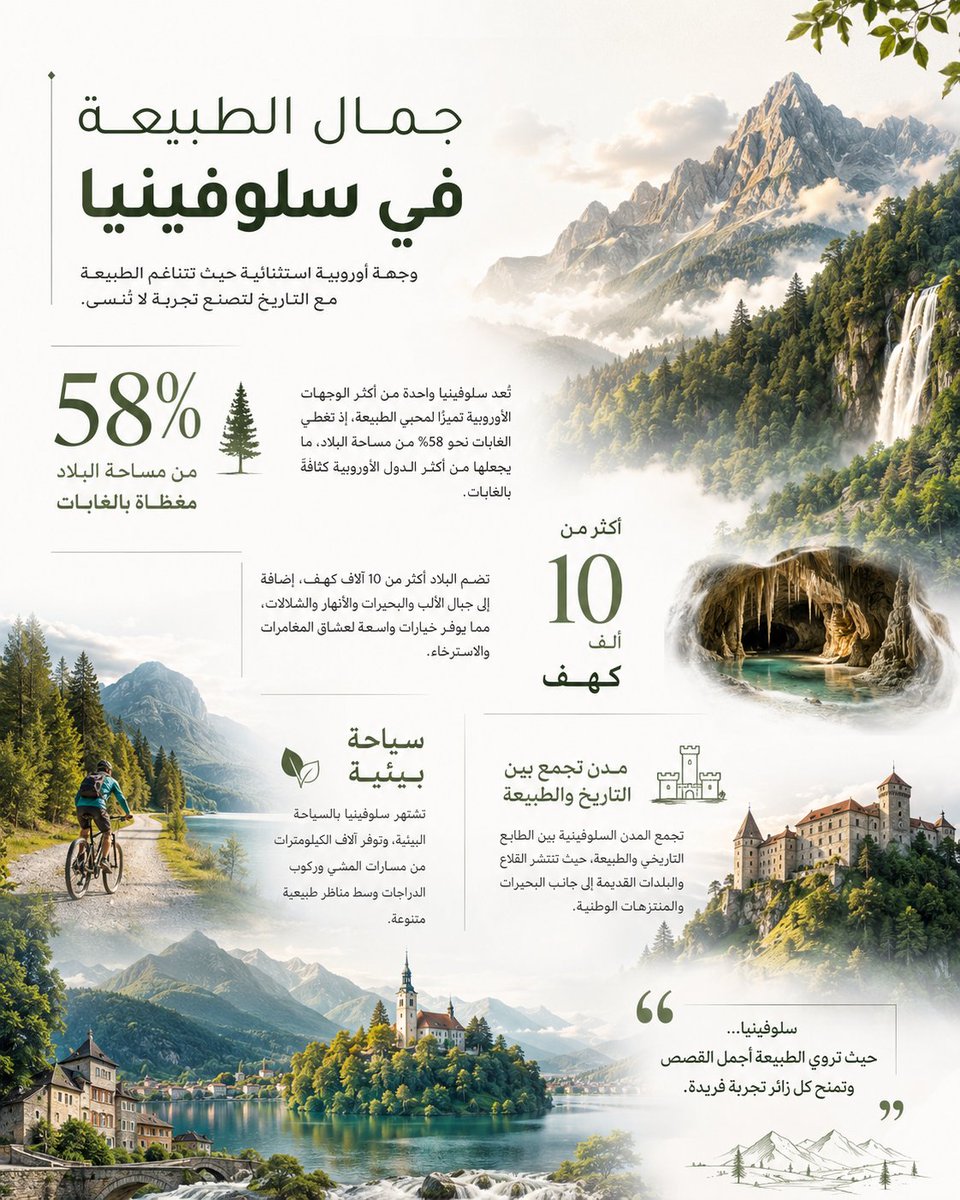 Mohammed_almnaa's tweet photo. تبغى تسوي #انفوجرافيك احترافي وأنت ما تعرف أي شيء في التصميم؟

هذا البرومبت يكفي تكتب فيه الموضوع والمحتوى فقط، وهو يتكفّل بتحليل المعلومات وتصميم انفوجرافيك احترافي بتنسيق وإخراج يشبه أعمال المصممين المحترفين.

البرومبت ⬇️
Use the uploaded infographic as the ONLY reference for layout, composition, typography hierarchy, spacing, visual rhythm, color palette, and overall editorial design language.
Do NOT copy the original topic or text.
Replace all content with the information provided below while preserving the same premium visual identity.
TOPIC
[الموضوع]
CONTENT
[ اكتب المحتوى]
Analyze the supplied content first.
Automatically identify headlines, key messages, KPIs, statistics, percentages, dates, timelines, comparisons, highlights, and supporting information.
Redesign the content into a luxurious editorial infographic instead of a traditional infographic.
The page must feel like a premium government annual report or Bloomberg editorial publication rather than a generic infographic.
Do NOT use repetitive information cards, repeated rounded rectangles, stacked boxes, timeline cards, or identical icon panels.
Instead create a modern editorial composition using a combination of:
• oversized KPI numbers
• floating statistics
• elegant pull quotes
• modular editorial sections
• highlighted percentages
• premium labels
• asymmetric layouts
• subtle dividers
• minimalist annotations
• clean editorial paragraphs
• sophisticated data grouping
• premium iconography only where necessary
Each section must have a different visual treatment while maintaining one unified design language.
Large numbers should dominate visually with supporting text flowing naturally around them.
Keep the center of the page clean and readable.
Use generous white space and excellent Arabic typography.
Never allow the layout to feel repetitive.
The uploaded reference defines the overall structure, proportions, spacing, and reading flow.
Automatically create custom artwork based on the topic.
If the topic is about tourism, generate landmarks, mountains, heritage, nature, and local architecture.
If the topic is about a city, generate recognizable landmarks.
If the topic is about economy, finance, healthcare, education, sports, technology, culture, environment, aviation, logistics, or any other subject, generate highly accurate premium illustrations representing that topic.
The artwork must wrap around the composition.
Architecture and scenery should frame the content naturally.
Allow landmarks to enter from the upper corners.
Extend architectural elements from both lower corners.
Create one panoramic environmental composition across the lower portion.
Distribute visual elements around the page instead of concentrating them in one area.
The artwork must support the content instead of competing with it.
Maintain excellent negative space.
Use cinematic HDR lighting, atmospheric depth, volumetric light, realistic perspective, premium reflections, soft gradients, and luxury editorial color grading.
Everything should look handcrafted by a world-class editorial design studio.
Inspired by Bloomberg Graphics, Pentagram, Apple Editorial, National Geographic, McKinsey, Deloitte, Adobe Illustrator, and high-end government annual reports.
No Canva style.
No PowerPoint style.
No generic infographic templates.
No logos.
No watermarks.
No flags unless explicitly requested.
Use ONLY the supplied content.
Do NOT invent facts.
Do NOT omit any supplied information.
Produce an ultra-premium, Adobe Illustrator-quality, vector-inspired, print-ready, HDR, 8K, vertical 4:5 infographic with world-class Arabic editorial typography and modern data storytelling.

#chat_gpt #nano_banana #ai
