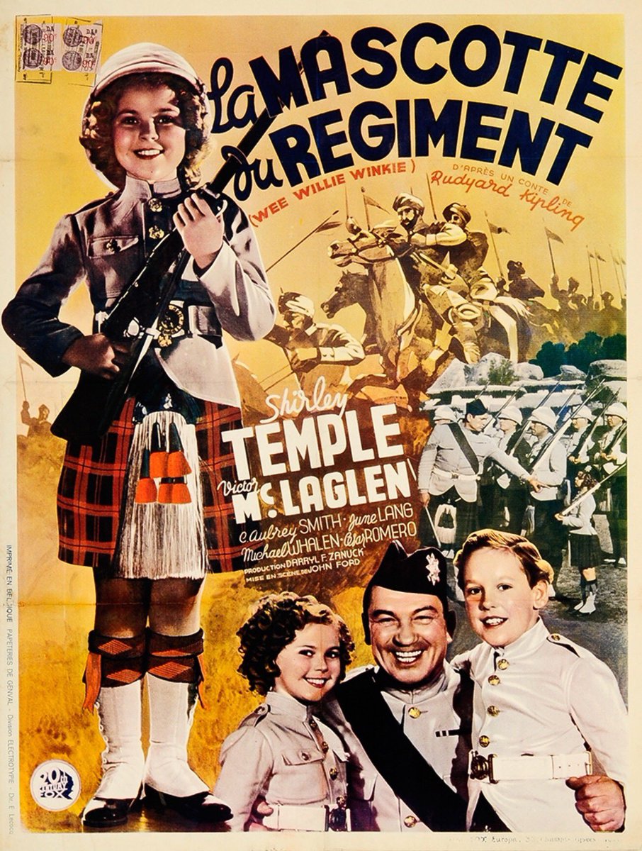 FrankMalfitano's tweet photo. FILM OF THE DAY: #JohnFord directed a good cast in this entertaining 1937 #ShirleyTemple vehicle based on #RudyardKipling✍🏻 #India set look at Brit colonial army with #action #adventure added to usual #comedy &amp; sentiment #VictorMcLaglen #CesarRomero #CAubreySmith #JuneLang #1930s https://t.co/GVHf9RONT3