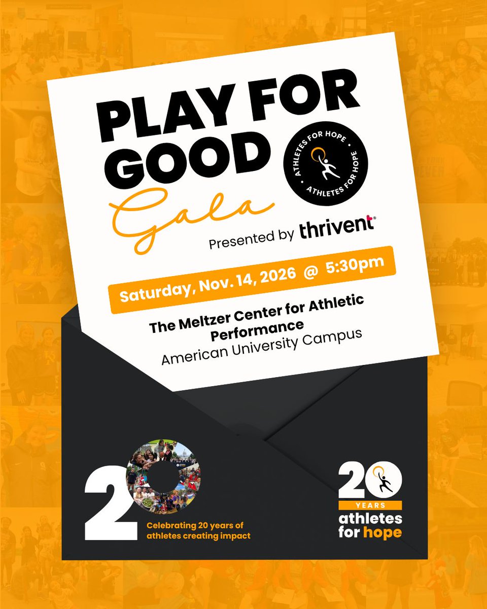 AthletesForHope's tweet photo. The Gordon &amp; Llura Gund Lifetime Hero Award at the 2026 Play for Good Gala goes to Alan Meltzer — entrepreneur, civic leader, and lifelong champion for youth, education, and community. 🏆

Join us November 14th in Washington, D.C. 

#PlayForGood #AFH https://t.co/ZXrsa6QqFK