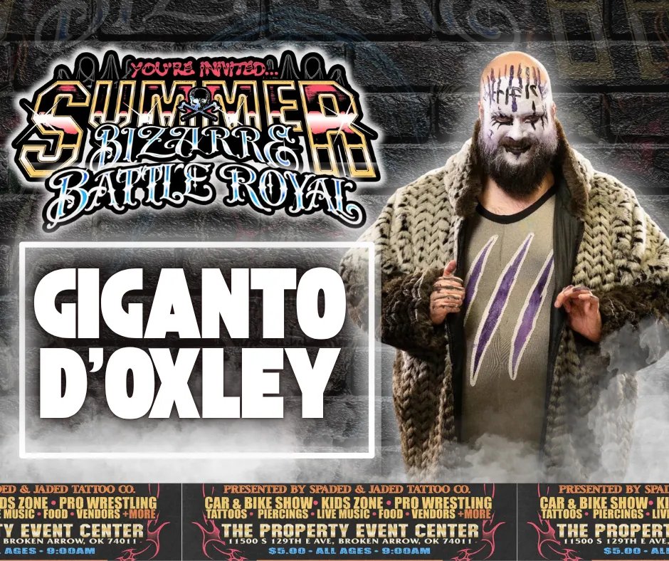 Giganto918's tweet photo. #bizzareundergroundwrestling is giving me a pre-birthday sacrificial buffet because I will be in a battle royal.

#brokenarrow
#propertyeventcenter
#oklahoma https://t.co/k85DJe1Oqx